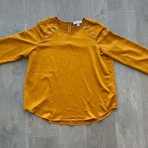 Michael Kors Satin Blouse With Gold Accents